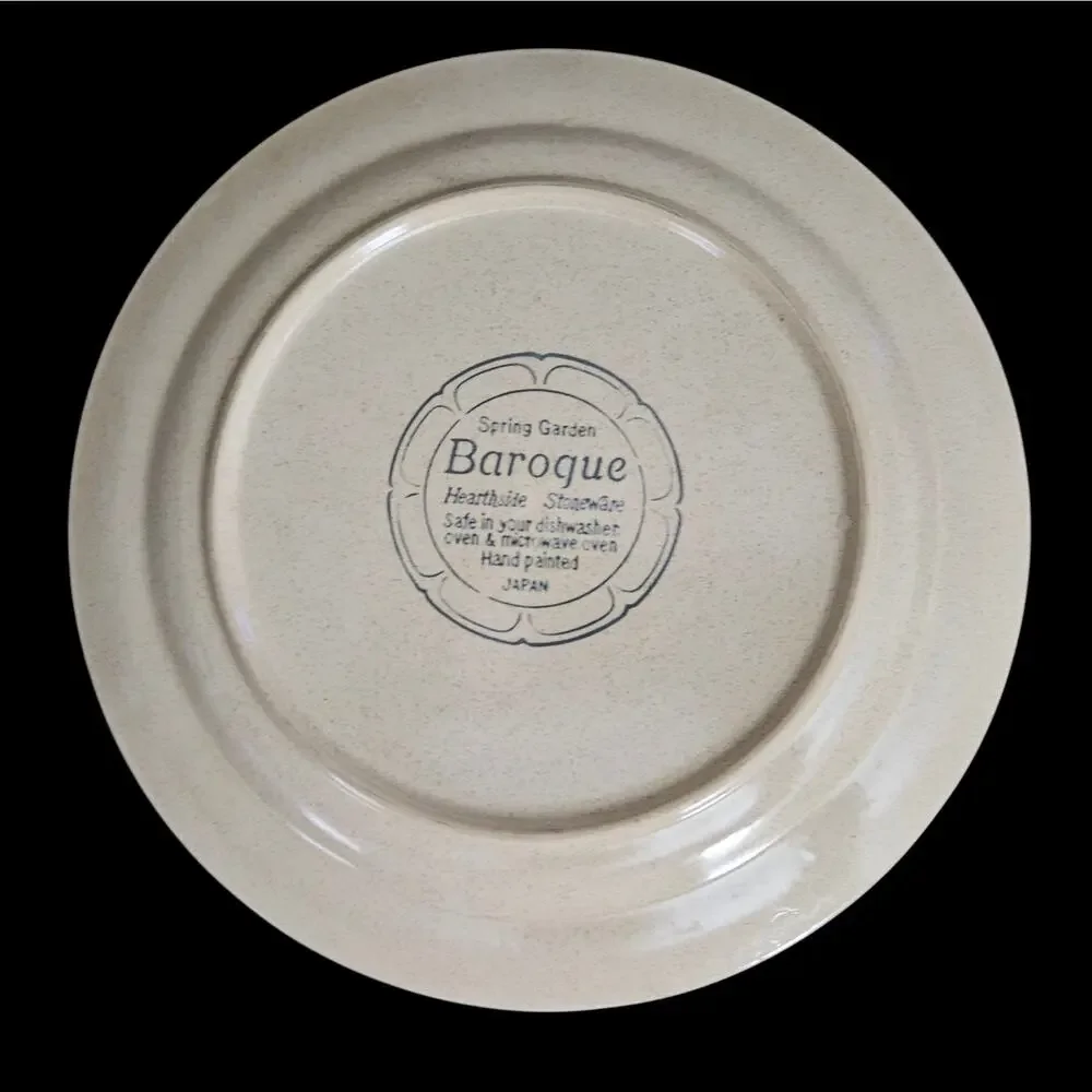 Baroque Spring Garden Hearthside Stoneware Japan Dinner Plates Set of 2